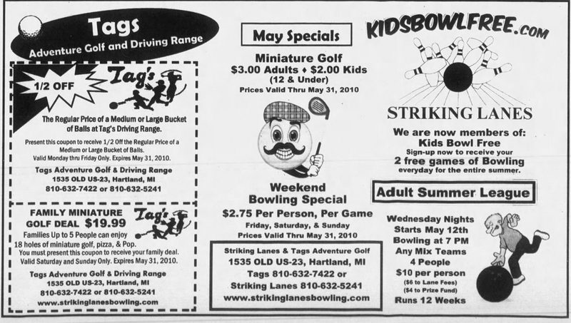 Striking Lanes (Tags Adventure Golf) - April 2010 Ad (newer photo)